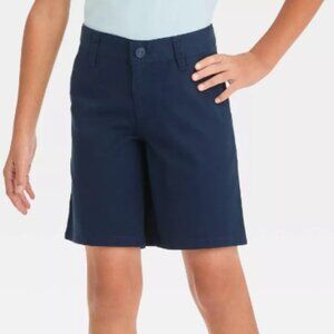 Cat & Jack Boys Navy Blue Uniform Shorts - Size XL (14) ~ adjustable waist & Sna